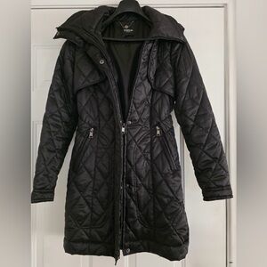 BEBE Black Quilted Long Puffer Coat